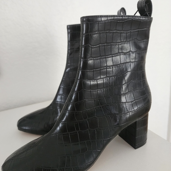 H&M Shoes - H&M Black Faux Animal Print Boots   Size US 8